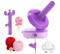 Caydo Electric Yarn Winder Pro, 10oz Large Automatic Ball Winder for Crocheting, Dual-Spring Strong Tension Stepless Speed Yarn Cake Roller Spinner, Ideal Present for Crochet Lovers(Purple)