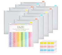 Caydo Scrapbook Paper Storage Organizer with 60 Sticky Index Tabs, 10 Plastic Storage Bags for Holding 12 x 12 Inch Cardstock Vinyl Paper