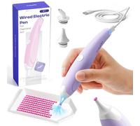 Caydo Wired Electric Diamond Painting Pen (Plug-in Use), E-Painter for Diamond Painting - Ergonomic Vacuum Tool with 2-Tips, Diamond Art Accessories Tools for Setting Diamonds Without Wax (Purple)