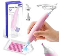Caydo Wired Electric Diamond Painting Pen (Plug-in Use), E-Painter for Diamond Painting - Ergonomic Vacuum Tool with 2-Tips, Diamond Art Accessories Tools for Setting Diamonds Without Wax (Pink)