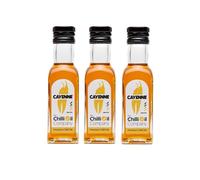 Cayenne Chilli Oil, 125ml - Hot Sauce with Spanish Olive Oil Extra Virgin & Indian Cayenne Chillies - No Additives - Spicy Sauce for Pasta, Pizza & More, by The Chilli Oil Company - 3 Pack