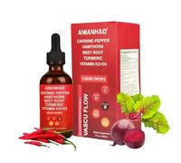 Cayenne Pepper 60ml (1 Month Supply) - Cayenne Pepper Supplement Liquid Drops - with Hawthorn & Vitamin D3 K2 Beet Root Powder - Suitable for Vegan Vegetarian Halal & Kosher Diet