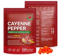 Cayenne Pepper Capsules 240 Softgels - 12-in-1 Capsaicin Supplements with Vitamin D3, K2 & E, Turmeric, Beet Root, Black Pepper Extrac - Supports Blood Circulation, Digestive Health, Daily Energy