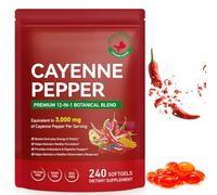 Cayenne Pepper Capsules, Cayenne Pepper Capsaicin Supplement with Grape Seed, Hawthorn, Beetroot Extracts & Vitamin E D3 K2 for Leg Vein, Heart & Circulatory Support -240 Count