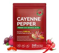 Cayenne Pepper Capsules Supplement with Hawthorn & Beetroot, 3000mg Serving Supports Healthy Circulation, Leg Vein Comfort & Energy | Vitamins D3, K2, E & Turmeric, 240 Softgels, Non-GMO, Gluten Free
