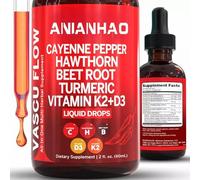 Cayenne Pepper Drops, Fat Management aid Loss, Hawthorn Berry, Vitamin D3 K2 Beet Root Powder, Ceylon Cinnamon, Turmeric Curcumin, Organic Panax Ginseng, Berberine 60ml