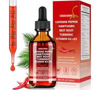 Cayenne Pepper Drops, Natural Plant Extract Care Drops with Hawthorn Berry, Turmeric Curcumin, Beet Root, Ginger, Black Pepper for Circulation, Energy and Digestive Health