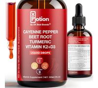 Cayenne Pepper Drops - XPotion - Natural Liquid Extract with Beet Root, Vitamin D3 & K2 - 60ml Herbal Supplement