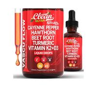 Cayenne Pepper Supplement Liquid Drops + Hawthorn Berry, Vitamin D3 K2 Organic Beet Root Powder, Ceylon Cinnamon, Turmeric Curcumin, Panax Ginseng