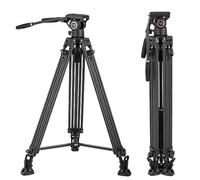 Cayer BV25LH Video Tripod System, 74 inch Carbon Fiber Professional Heavy Duty Camera Tripod Kit, Twin Tube Tripod Leg with Fluid Drag Head, 2 Pan Bar Handles, Max Loading 17.6LB