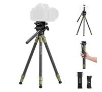 Cayer CH10L Carbon Fibre Tripod with S1 Mini Fluid Head, 28 Inch Compact Table Tripod, Table Camera Tripod with Centre Column for Mirrorless Cameras, Video Camcorder, Mobile Phone, Webcam