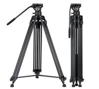 Cayer Video Tripod, BV30L 72"/184cm Professional Heavy Duty Aluminum Twin Tube Tripod with 360° Fluid Drag Head,Compatible with Canon Nikon Sony and Other DSLR Camera Camcorder, Load Up to 17.6lb/8kg