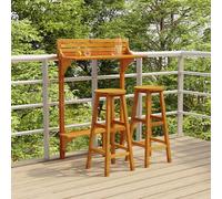 cayla 3 piece balcony bar table and bar stools with round seat