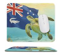 Cayman Islands Flag And Turtle Mouse Pad with Stitched Edges 9.8"x11.8" | Non Slip Fashion Mouse Mat Portable Design for Desktop Laptop