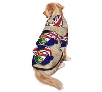 Cayman Islands Flag Map With Shield Pattern Print Soft Dog Hoodie For Medium To Large Dogs, Warm And Breathable Winter Pet Sweatshirt, Easy To Wear Jumper For Cold Weather