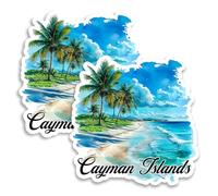 Cayman Islands Magnet 4 inch 2 Pack Vinyl for Souvenir Gift Refrigerator Fridge Dishwasher ID44999
