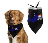 Cayman Islands Map with Flag Cute Dog Bandanas Adjustable Bibs Puppy Neckerchief for Cat Triangle Pet Scarf Summer