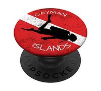 Cayman Islands Scuba Diving Flag vintage Divers gift PopSockets Grip and Stand for Phones and Tablets
