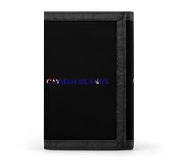 Cayman Islands Text Art Trifold Men's Wallets with 8 Card Slots & Key Hook Slim Travel Purse Money Clip