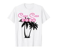Cayo Coco Cuba Tropical Palm Tree Retro Value Graphic T-Shirt, Men, White, S