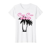 Cayo Coco Cuba Tropical Palm Tree Retro Value Graphic T-Shirt, Women, White, L