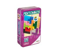 Cayro Wooden Pentominos Game Metal Box Pink
