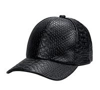 CaySep Snakeskin-Leather Baseball-Cap Unisex PU Leather Casual-Dad-Hat Adjustable Snapback for Women Men (as8, Alpha, one_Size, Black, Medium)
