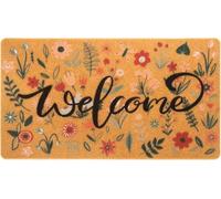 CaySep Spring Welcome Door-Mats Floral Coir Doormats - Non-Slip Front Door Mat Spring Doormat for Indoor Outdoor Entrance Decor 43 X 74 cm