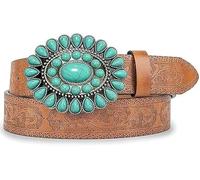 CaySep Women Western-Turquoise-Belt Embossed-PU-Leather-Cowgirl-Belt Applies-Jeans-Pants-Dresses for Rodeo-Country-Concert