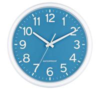 Caysie 16 Inch Sealed Large Outdoor Clocks Waterproof (White Blue) | IP67 Weatherproof, Accurate & Silent, Easy to Read, Wall Clock for Patio, Pool, Home Decor