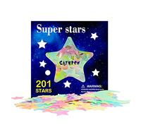 CAYUDEN 201 x Glitter Star Stickers, Children's Decoration for Bedroom Glow in The Dark Christmas Party Decoration, Shiny Stars for Ceiling
