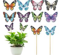CAYUDEN 5D Diamond Painting Butterfly Kit for Kids Adults, 8pcs Diamond Arts Crafts for Outdoor and Indoor, Garden Stake Decorations DIY Butterflies Diamond Art Ornaments for Mum, Children Gift