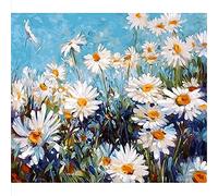 CAYUDEN Paint by Number for Adults, 16" x 20" Flowers Acrylic Paints by Numbers for Adults Beginner Kids Color Painting by Numbers on Canvas with 3 Brushes Daisy Paint by Numbers for Kids Ages 8-12
