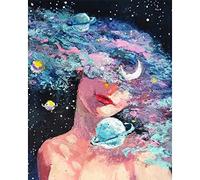 CAYUDEN Paint by Numbers for Adults, 50x40 cm Universe Acrylic Oil Painting by Numbers for Adults Kids Fantasy Paint by Numbers Kit with 3 Brushes Canvas Picture by Numbers for Beginner Children