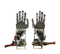 CAYUND Robotic 5Dof Metal Hand Palm, Bionic Mechanical Finger Humanoid Robot, 5 Axis Small Servo Manipulator Gripper Claw DIY Stem(1 pair hand)