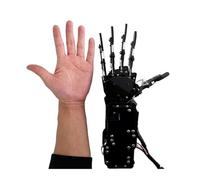 CAYUND Robotic Bionic Robot Palm, Arm Robotic Hand Gripper Claw, Large Torque Servo Finger 5 Finger Independent Motion Secondary Development(Right hand With controller)