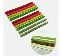 Cayway 10 Pcs Miniature Shrub Strips 7.9 Inches Static Shrub Vegetation Groups Bush Model Groups Bush Model Static Scenery Model Aritificial Plants (Light Color)