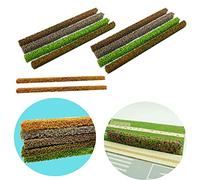 Cayway 10 Pcs Miniature Shrub Strips 7.9 Inches Static Shrub Vegetation Groups Bush Model Groups Bush Model Static Scenery Model Aritificial Plants (Light Color)