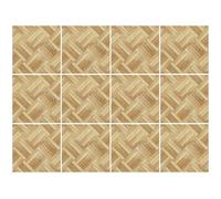 Cayway 12 PCS Self-Adhesive Wall Cladding Miniatur Floor Tiles Mini DIY Floorboards for Mini House (Style C)