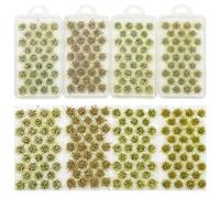 Cayway 128 PCS Miniature Colorful Wild Flower Cluster, 4 Color Static Grass Tuft Model Vegetation Groups Static Grass Tufts for DIY Model Train Landscape Railroad Scenery Grass Tufts Flower