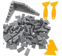 Cayway 200 PCS Miniature Bricks Miniature Brick Scale Model Bricks, 1:16 Mini Grey Bricks Model Sand Table Micro Landscape Accessories DIY Dollhouse Bricks Diorama Fairy