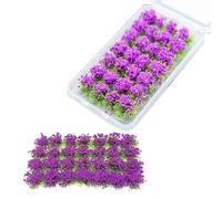 Cayway 28 PCS Flower Cluster Model Flower Vegetation Groups Grass Tufts Set, Purple Miniature Static Scenery Model for DIY Architecture Building Garden Scenery Landscape