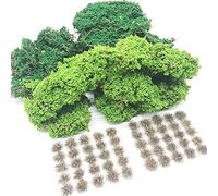 Cayway 3 Pack Static Grass Tufts Miniature Shrubs Bushes Model Kit Resin Static Scenery Model for Gaming Terrain Decoration Train Landscape Railway Artificial Grass Modeling