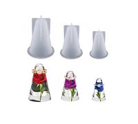 Cayway 3 PCS Cone Resin Casting Moulds, Silicone Resin Mould for Making Ring Stand Holder Candles, Home Table Decoration