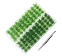 Cayway 3 PCS Static Grass Tuft Model Grass Tufts Terrain Model Kit Resin Static Scenery Model Miniature Shrubs Bushes and Tweezers for Train Landscape Railway Artificial Grass Modeling