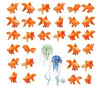 Cayway 30 Pcs Artificial Fish for Aquarium Jellyfish Aquarium Decoration Plastic Floating Fish for Aquarium Fish Tank Aquatic Plants for Aquarium Fish Tank
