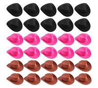 Cayway 30 PCS Cute Miniature Hat, 3 Color Plastic Mini Hats Plastic Cute Doll Hats Decoration Accessories for Party, Doll Dress Up, Cake Topper, Play Dollhouse