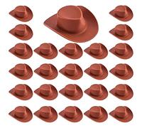 Cayway 30 PCS Plastic Mini Hats, Brown Miniature Cute Hat Plastic Cute Hats for Dress Up, Party Accessories, Cake Topper and Pretend Play