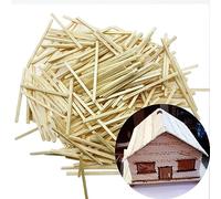 Cayway 300 Pieces Miniature Wood Sticks Wooden Dowels Unfinished Hardwood Strips Natural for DIY Crafts Model Making Production Of Railing Houses(50mm*2mm*2mm)
