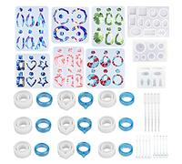 Cayway 33 PCS Earring Molds, Ring Jewelry Molding Tools & Pendant Resin Crafts DIY Kit